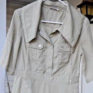 Calvin Klein tan straight safari/military  dress